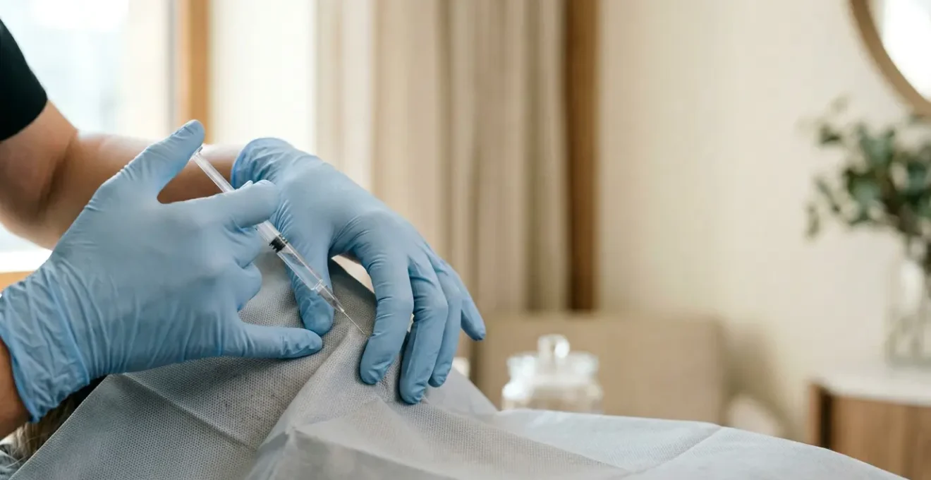 Trattamento di medicina estetica con neuromodulatore in ambiente professionale