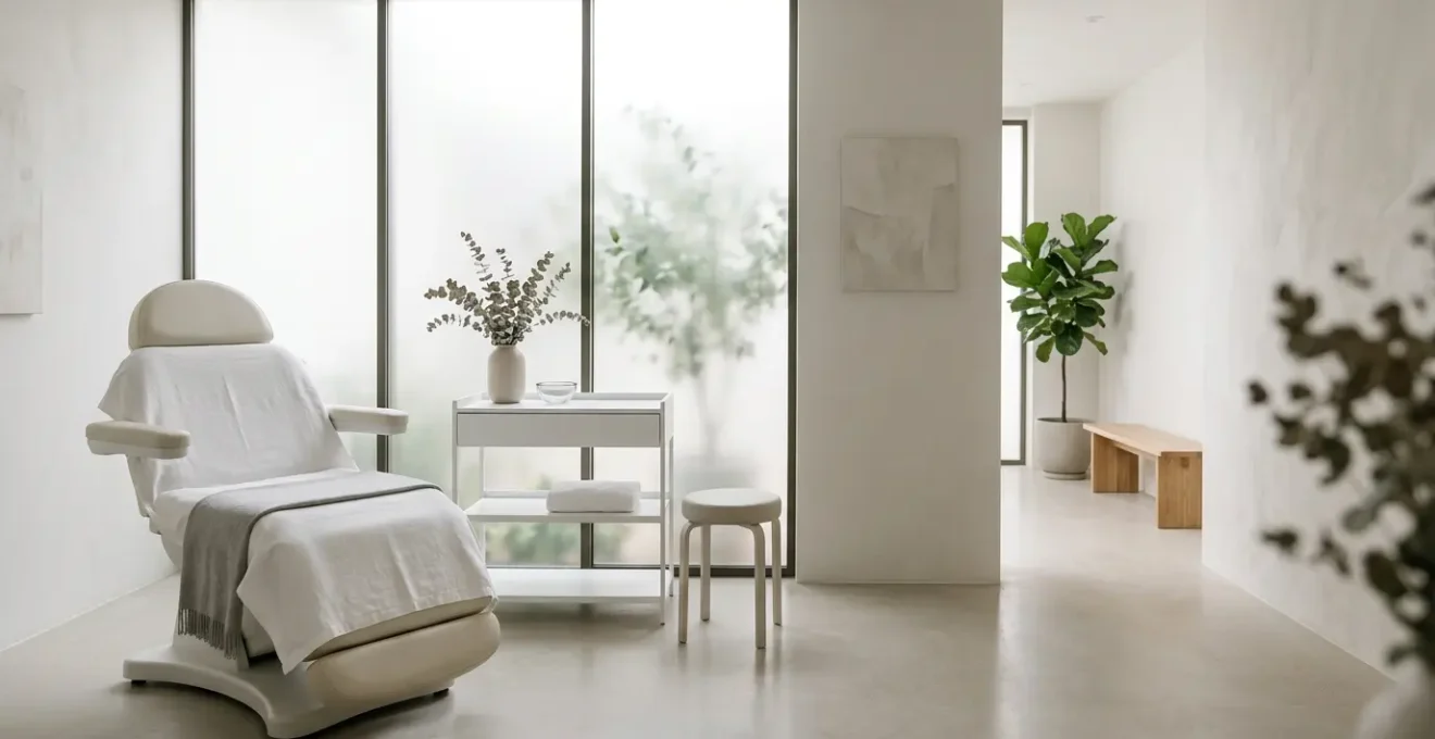 Trattamento estetico viso con tecnologia laser avanzata in ambiente medico professionale