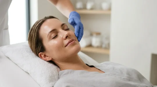 Trattamento di mesoterapia vitaminica per il ringiovanimento del viso prima di un evento importante