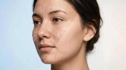Trattamento peeling chimico professionale per cicatrici da acne con risultati di rigenerazione cutanea
